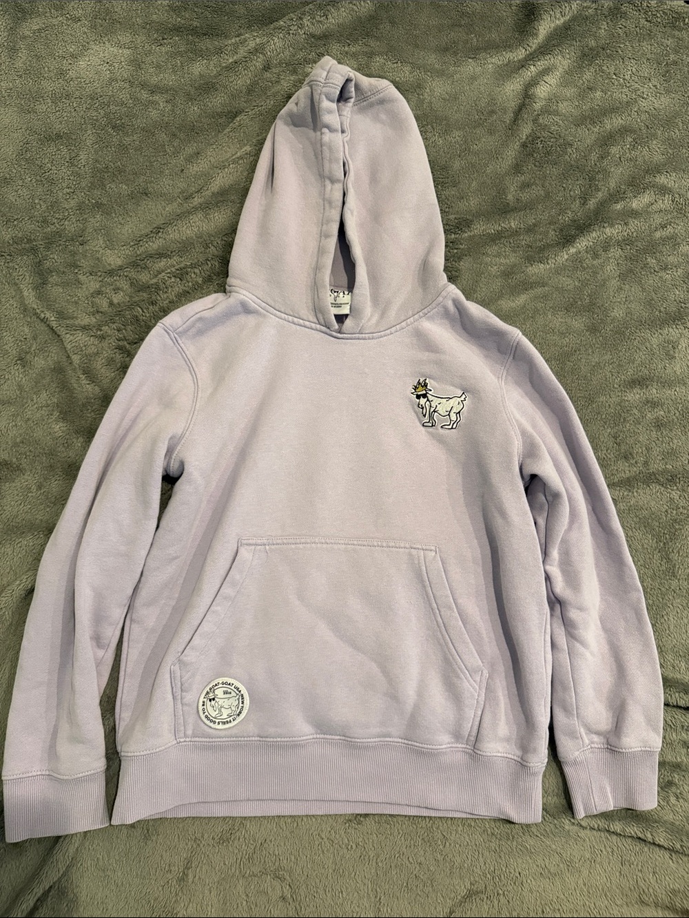 Kids Lavender Hoodie Sweatshirt with Dog Patch